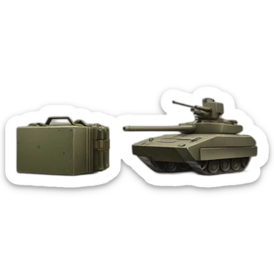 1 side with an Ammunition box with bullet and other side with a military vehicle  sticker