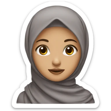Female with hijab cute brown eyes sticker