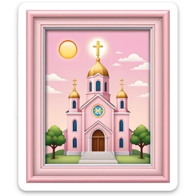 light pink holy church sticker