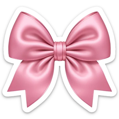 coquette style pink bow, delicate and feminine, blush pink, satin texture, emoji optimized, no text sticker