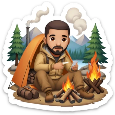 Drake warming up by the campfire sticker