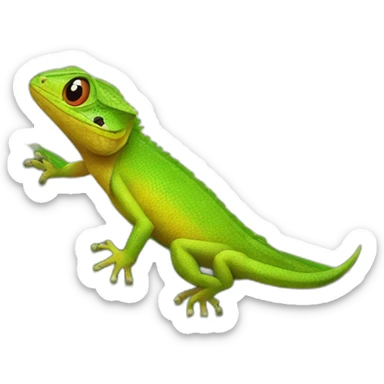 a lizard on a leaf sticker