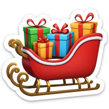 gifts in Santa's sleigh sticker