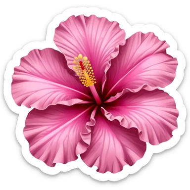 Pink hibiscus flower sticker