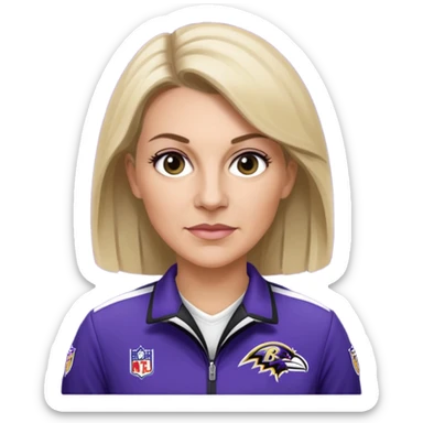 Caucasian Female football coach Baltimore Ravens  sticker