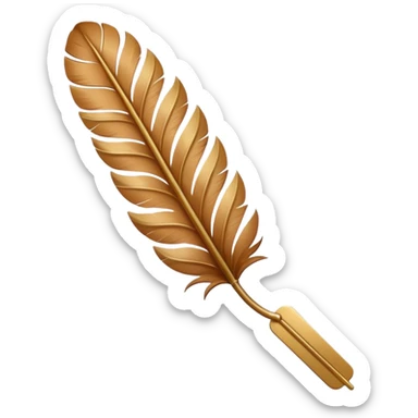 hand holding a bookmark shaped like a feather or pressed leaf sticker