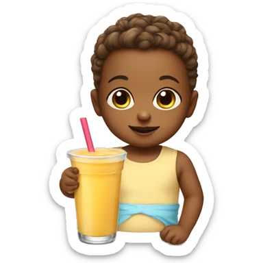 Baby drink a smoothie sticker