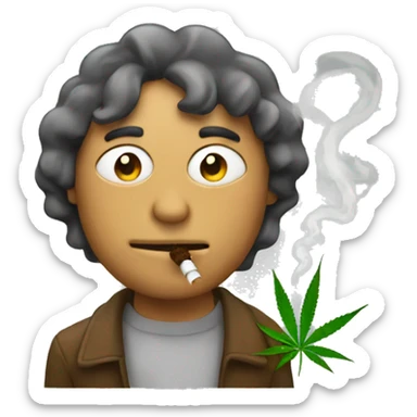 Emoji weed smoker  sticker