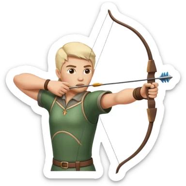 un archer avec un cible en arriere plans sticker