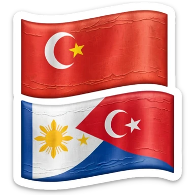 Emoji of half flag of philippines and turkey sticker