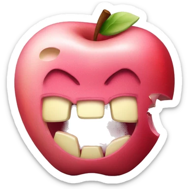 bitten pink apple sticker