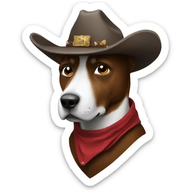 elon mask as a dog with cowboy hate sticker