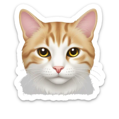 Cat, Minimalism, Sticker, Charm, Bed, Photorealism, Contour, Vector, White background sticker