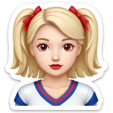 Red white and blue cheerleader sticker