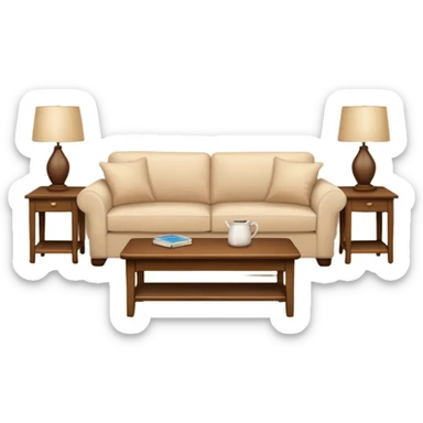 Realistic livingroom neutral color sticker