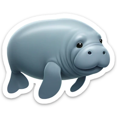 Eye lashes on a manatee  sticker