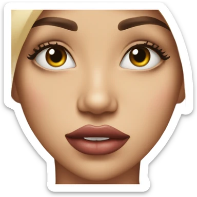 A girl with massive lips,really long eyelashes  sticker