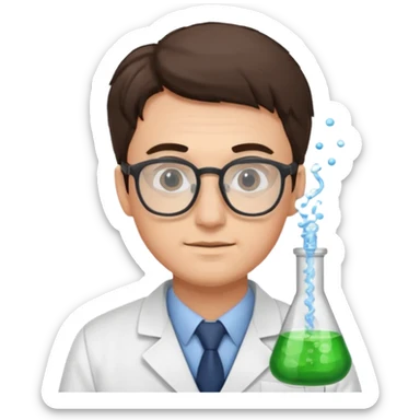 scientist professor young man  sticker