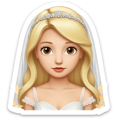 Blonde lady in wedding dress sticker