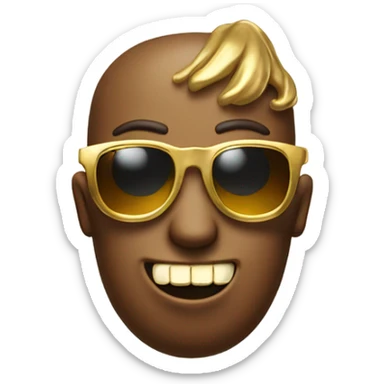 Poop emoji with gold teeth and gold sunglasses  sticker