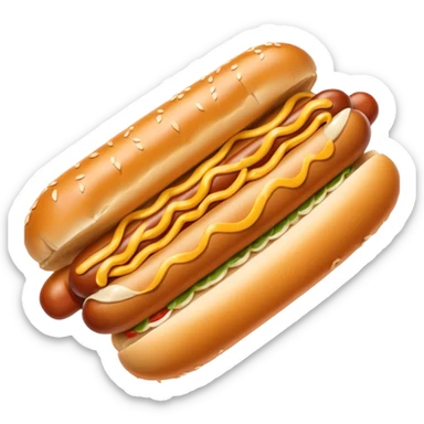 Hotdog with hands around sticker