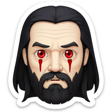 sad face vampire old man long hair with beard
 sticker