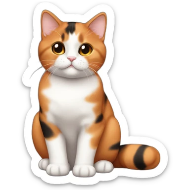 Orange brown black Chubby calico cute baby cat sticker