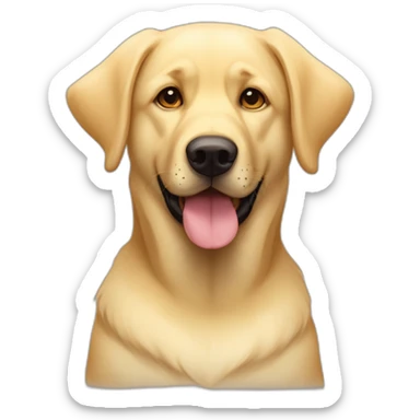 Light yellow lab one floppy ear one stand up ear  German shepherd face mutt chubby face sticker
