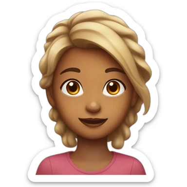 girl with a sweet, engaging look and a soft, inviting voice sticker