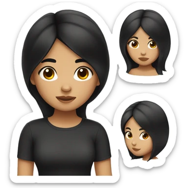 Filipino girl with black hair sticker