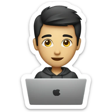 indonesian tech guy in a laptop sticker