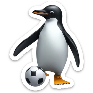 penguin playing football sticker