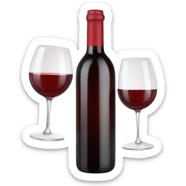 etoile qui est fermer avec un bouchon de vin. et qui est a moité remplie de vin rouge. sticker