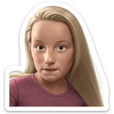 portrait of blonde girl sticker
