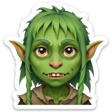 Ugly goblin girl sticker