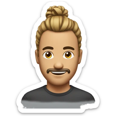 Guy with a man bun on the top and the sides is a fade sticker