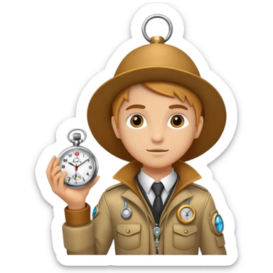 future Explorer with futuristic pocket watch sticker