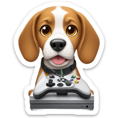 Beagle playing xbox sticker
