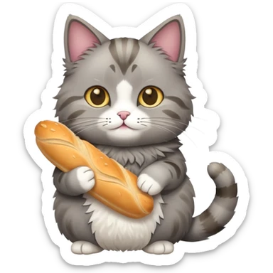 Cat holding baguette  sticker