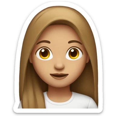 girl behid laptop with light skin and brown straight hair  sticker