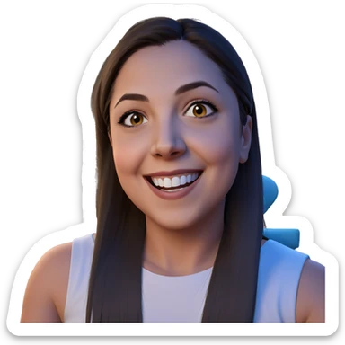 smiling girl with long hair sticker