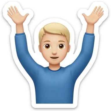 A person with the arms opened and extended sticker