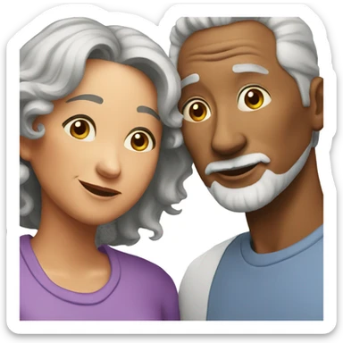 oldie couple sticker