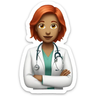 doctor woman with red hair sticker