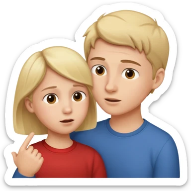 A boy showing right cheek to her mother asking for a gentle playful slap sticker