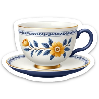 fine china tea cup sticker