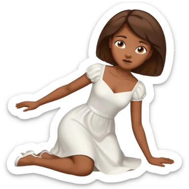 Fainting black girl brown hair  sticker