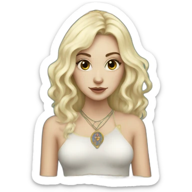 white blonde girl with tarot sticker