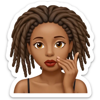 Black woman with locs shhh sticker