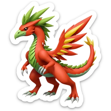 Sceptile-Inteleon-Blaziken-Pokémon-Fakémon-fusion (full body) sticker